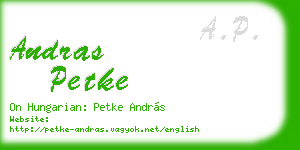 andras petke business card